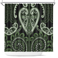Aotearoa Ngati Awa Shower Curtain Maori Tribal Pattern LT05 Green - Polynesian Pride