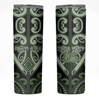 Custom Aotearoa Ngati Awa Skinny Tumbler Maori Tribal Pattern LT05 Green - Polynesian Pride