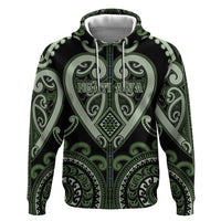 Custom Aotearoa Ngati Awa Zip Hoodie Maori Tribal Pattern LT05 Pullover Hoodie Green - Polynesian Pride