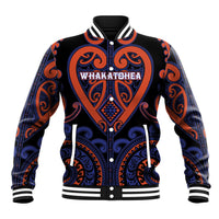 Custom Aotearoa Whakatohea Baseball Jacket Maori Tribal Pattern LT05 Unisex Navy - Polynesian Pride