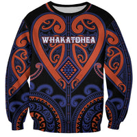 Custom Aotearoa Whakatohea Sweatshirt Maori Tribal Pattern LT05 Unisex Navy - Polynesian Pride