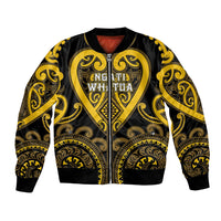 Custom Aotearoa Ngati Whatua Bomber Jacket Maori Tribal Pattern LT05 Unisex Yellow - Polynesian Pride
