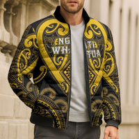 Custom Aotearoa Ngati Whatua Bomber Puffer Jacket Maori Tribal Pattern LT05 - Polynesian Pride