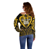 Custom Aotearoa Ngati Whatua Off Shoulder Sweater Maori Tribal Pattern LT05 - Polynesian Pride