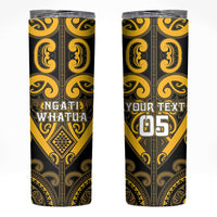Custom Aotearoa Ngati Whatua Skinny Tumbler Maori Tribal Pattern LT05 Yellow - Polynesian Pride