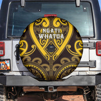 Aotearoa Ngati Whatua Spare Tire Cover Maori Tribal Pattern LT05 Yellow - Polynesian Pride