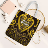 Aotearoa Ngati Whatua Tote Bag Maori Tribal Pattern LT05 White Strap One Size Yellow - Polynesian Pride