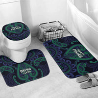Aotearoa Ngati Pikiao Bathroom Set Maori Tribal Pattern LT05 Mat Set Only (3 pcs) One Size Green - Polynesian Pride