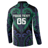 Custom Aotearoa Ngati Pikiao Button Sweatshirt Maori Tribal Pattern LT05 - Polynesian Pride
