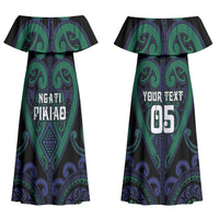 Custom Aotearoa Ngati Pikiao Couples Matching Off Shoulder Maxi Dress and Hawaiian Shirt Maori Tribal Pattern LT05 - Polynesian Pride
