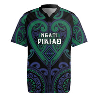 Custom Aotearoa Ngati Pikiao Rugby Jersey Maori Tribal Pattern LT05 Green - Polynesian Pride