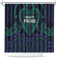 Aotearoa Ngati Pikiao Shower Curtain Maori Tribal Pattern LT05 Green - Polynesian Pride