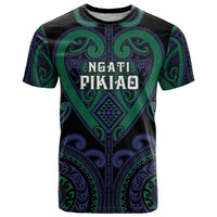 Custom Aotearoa Ngati Pikiao T Shirt Maori Tribal Pattern LT05 Green - Polynesian Pride