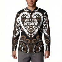 Custom Aotearoa Kati Mamoe Button Sweatshirt Maori Tribal Pattern LT05 - Polynesian Pride