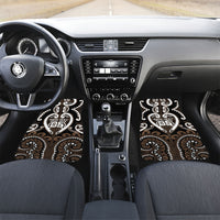 Custom Aotearoa Kati Mamoe Car Mats Maori Tribal Pattern LT05 Set 2pcs - Front Brown - Polynesian Pride