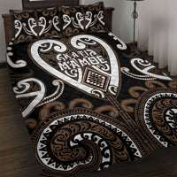 Aotearoa Kati Mamoe Quilt Bed Set Maori Tribal Pattern LT05 Brown - Polynesian Pride