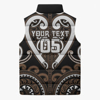 Custom Aotearoa Kati Mamoe Sleeveless Puffer Jacket Maori Tribal Pattern LT05 - Polynesian Pride
