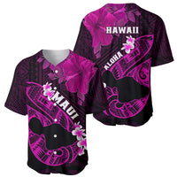 Hawaii Maui Baseball Jersey Polynesian Fish Hook Hibiscus Pink Version LT05 - Polynesian Pride