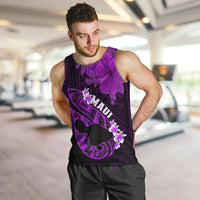 Hawaii Maui Men Tank Top Polynesian Fish Hook Hibiscus Purple Version LT05 - Polynesian Pride