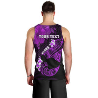 Personalized Hawaii Maui Men Tank Top Polynesian Fish Hook Hibiscus Purple Version LT05 - Polynesian Pride