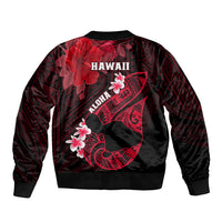 Hawaii Maui Bomber Jacket Polynesian Fish Hook Hibiscus Red Version LT05 - Polynesian Pride