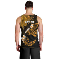 Hawaii Maui Men Tank Top Polynesian Fish Hook Hibiscus Gold Version LT05 - Polynesian Pride