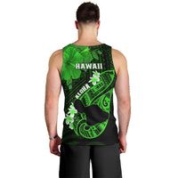 Hawaii Maui Men Tank Top Polynesian Fish Hook Hibiscus Green Version LT05 - Polynesian Pride