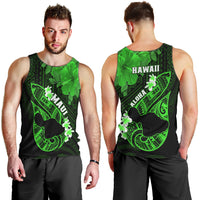 Hawaii Maui Men Tank Top Polynesian Fish Hook Hibiscus Green Version LT05 - Polynesian Pride