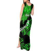 Hawaii Maui Tank Maxi Dress Polynesian Fish Hook Hibiscus Green Version LT05 - Polynesian Pride