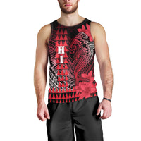 Personalized Hawaii Men Tank Top Hammerhead Shark Kakau Polynesian Tribal Red LT05 - Polynesian Pride