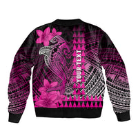 Personalized Hawaii Bomber Jacket Hammerhead Shark Kakau Polynesian Tribal Pink LT05 - Polynesian Pride