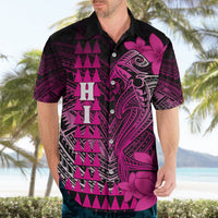 Personalized Hawaii Hawaiian Shirt Hammerhead Shark Kakau Polynesian Tribal Pink LT05 - Polynesian Pride