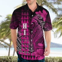 Personalized Hawaii Hawaiian Shirt Hammerhead Shark Kakau Polynesian Tribal Pink LT05 - Polynesian Pride