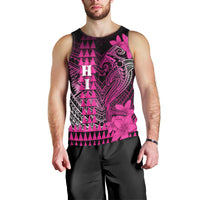 Personalized Hawaii Men Tank Top Hammerhead Shark Kakau Polynesian Tribal Pink LT05 - Polynesian Pride