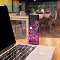 Personalized Hawaii Skinny Tumbler Hammerhead Shark Kakau Polynesian Tribal Pink LT05 - Polynesian Pride