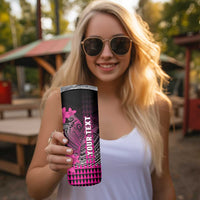 Personalized Hawaii Skinny Tumbler Hammerhead Shark Kakau Polynesian Tribal Pink LT05 - Polynesian Pride