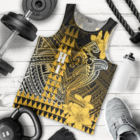 Personalized Hawaii Men Tank Top Hammerhead Shark Kakau Polynesian Tribal Gold LT05 Gold - Polynesian Pride