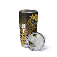 Personalized Hawaii Tumbler Cup Hammerhead Shark Kakau Polynesian Tribal Gold