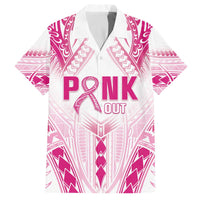 Breast Cancer Pink Out Family Matching Puletasi and Hawaiian Shirt Polynesian Art Tattoo White Version