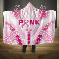 Breast Cancer Pink Out Hooded Blanket Polynesian Art Tattoo White Version LT05 - Polynesian Pride