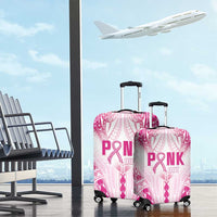 Breast Cancer Pink Out Luggage Cover Polynesian Art Tattoo White Version LT05 - Polynesian Pride