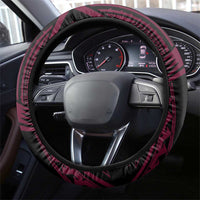 Breast Cancer Pink Out Steering Wheel Cover Polynesian Art Tattoo Black Version LT05 - Polynesian Pride