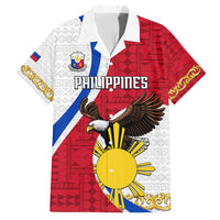Personalized Philippines Hawaiian Shirt The Eight-Rayed Sun Bald Eagle Polynesian Pattern LT05 Red - Polynesian Pride