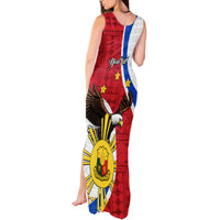 Personalized Philippines Tank Maxi Dress The Eight-Rayed Sun Bald Eagle Polynesian Pattern LT05 - Polynesian Pride