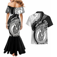 Personalized Go Fishing Couples Matching Mermaid Dress and Hawaiian Shirt Polynesian Pattern LT05 - Polynesian Pride