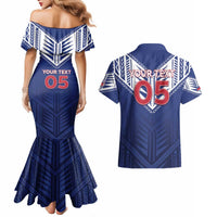 Super Toa Samoa Rugby Custom Couples Matching Mermaid Dress and Hawaiian Shirt Warrior Spirit LT05 - Polynesian Pride