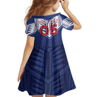 Super Toa Samoa Rugby Custom Family Matching Off The Shoulder Long Sleeve Dress and Hawaiian Shirt Warrior Spirit LT05
