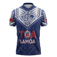 Super Toa Samoa Rugby Custom Zipper Polo Shirt Warrior Spirit LT05