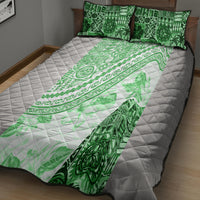 Hawaiian Tapa Quilt Bed Set Traditional Vintage Pattern Green LT05 - Polynesian Pride