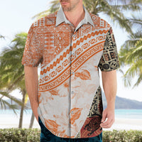 Hawaiian Tapa Hawaiian Shirt Traditional Vintage Pattern Orange LT05 - Polynesian Pride